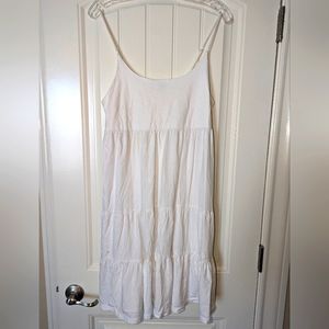 Bobi Los Angeles white tiered sun dress size L